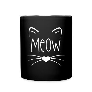Katzen - Tasse einfarbig - Schwarz - Vorne