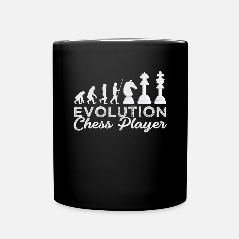 Schach Evolution Schachspieler Geschenkidee - Tasse einfarbig - Schwarz