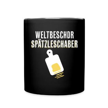 Spätzleschaber schwäbisches Geschenk kochen essen - Tasse einfarbig - Schwarz - Vorne