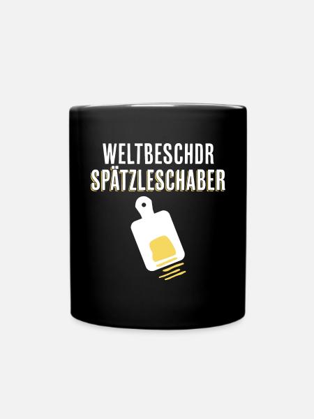Spätzleschaber schwäbisches Geschenk kochen essen - Tasse einfarbig - Schwarz