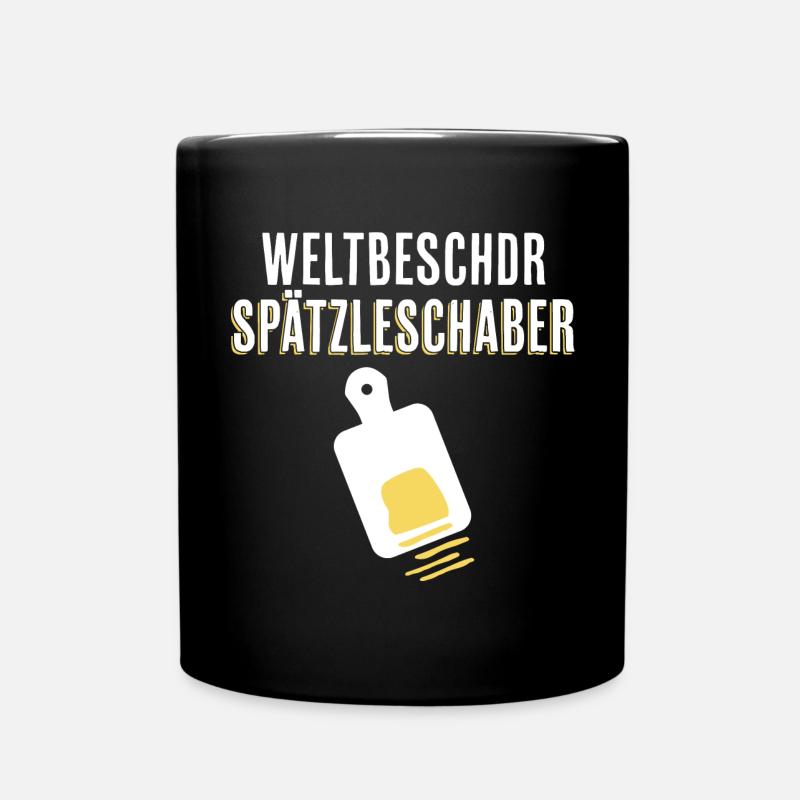 Spätzleschaber schwäbisches Geschenk kochen essen - Tasse einfarbig - Schwarz