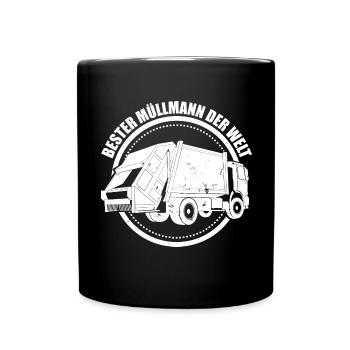 Cadeau de gestion des déchets garbage man - Mug uni - noir - Devant