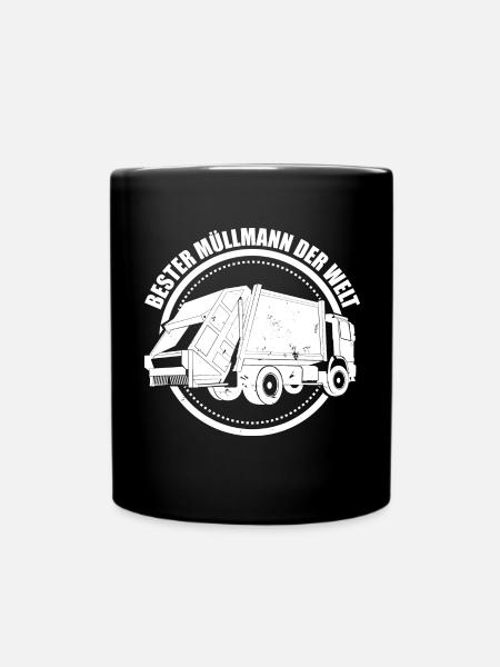 Müllmann Abfallwirtschaft Geschenk - Tasse einfarbig - Schwarz