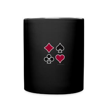 Check Spades Heart Cross White - Tasse einfarbig - Schwarz - Vorne