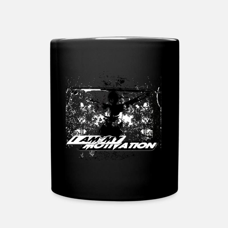Motivation in Schwarz Weiß - Tasse einfarbig - Schwarz
