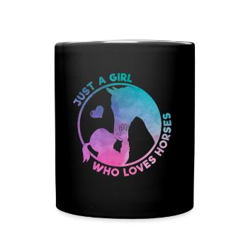 Juste une fille qui aime les chevaux - Mug uni - noir - Devant