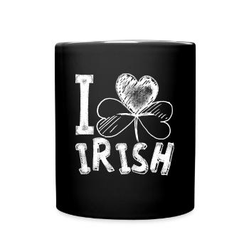 Ich liebe Irisch in Weiß - Tasse einfarbig - Schwarz - Vorne