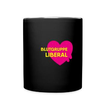 Blood group Liberal - FDP JuLis Young Liberals - Full Colour Mug - black - Front