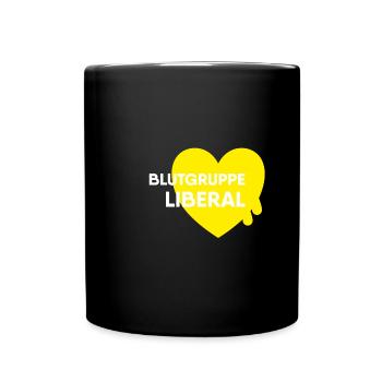 Blood group Liberal - FDP JuLis Young Liberals Free - Full Colour Mug - black - Front