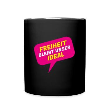 Freiheit bleibt unser Ideal - FDP JuLis Liberal - Tasse einfarbig - Schwarz - Vorne