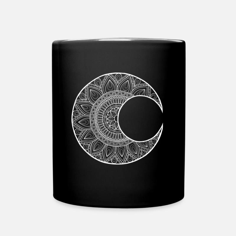Mandala lune blanche KreativLoftWuppertal - Mug uni - noir