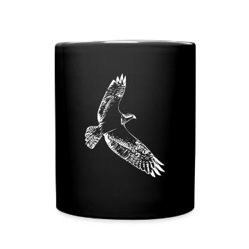 Falke im Flug - Tasse einfarbig - Schwarz - Vorne