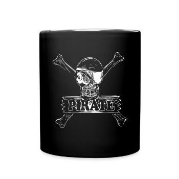 Pirate skull bones - Full Colour Mug - black - Front