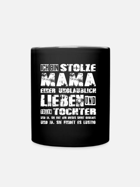 proud mom of a dear and great daughter - Full Colour Mug - black