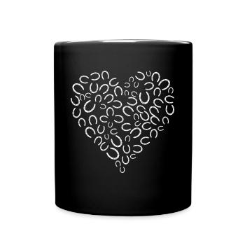 Cheval Fer à cheval Coeur Love - Mug uni - noir - Devant
