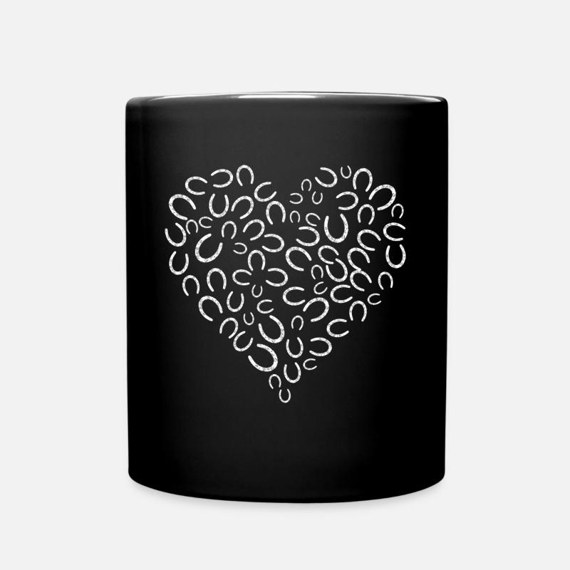 Cheval Fer à cheval Coeur Love - Mug uni - noir