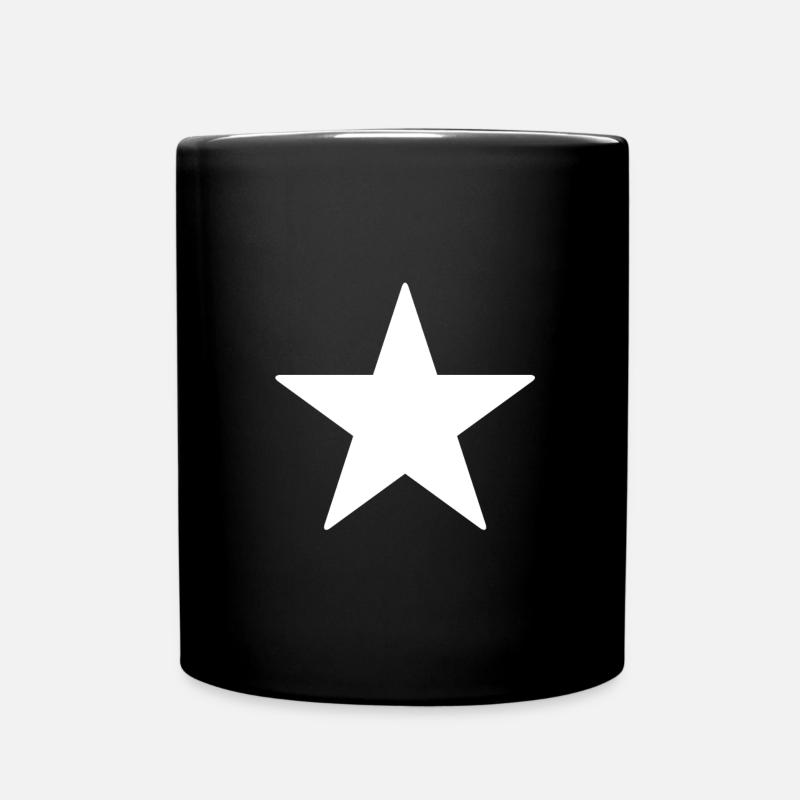 Star White - Full Colour Mug - black