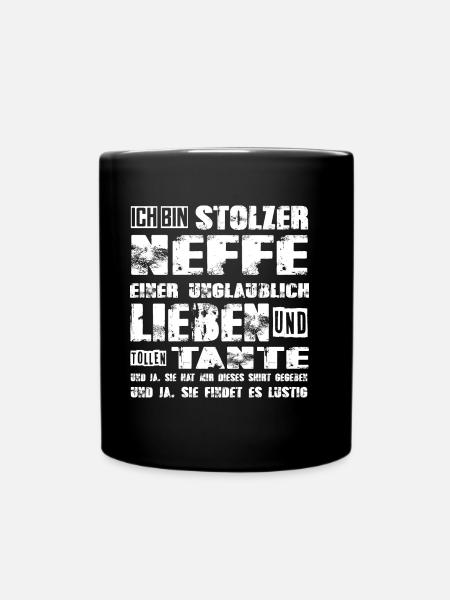 stolzer Neffe einer wundervollen und tollen Tante - Tasse einfarbig - Schwarz