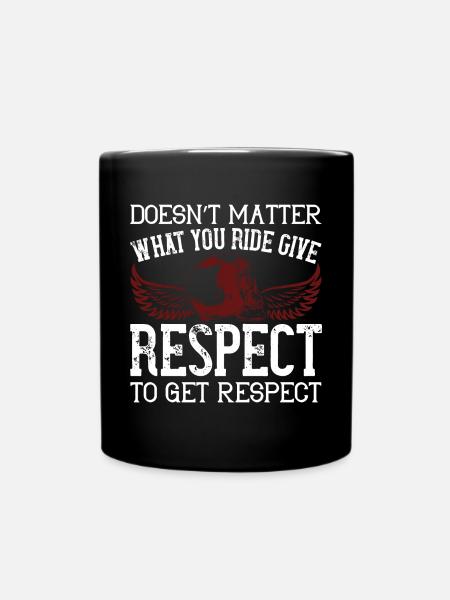 Motorcyclist biker respect gift - Full Colour Mug - black