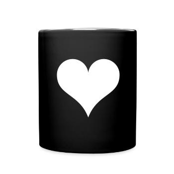 Cœur Blanc - Mug uni - noir - Devant