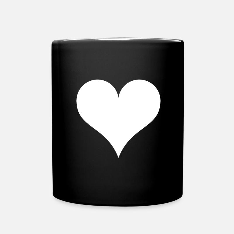 Herz Weiß - Tasse einfarbig - Schwarz