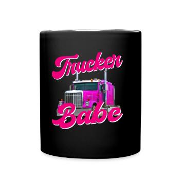 Trucker Babe Truck Driver Chauffeur de camion PS Baby Truck - Mug uni - noir - Devant