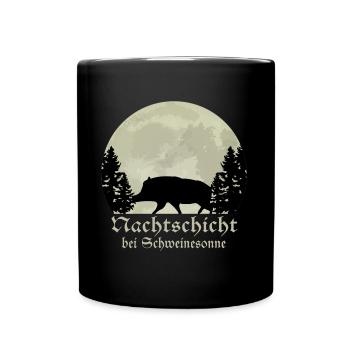 Jagd Jäger Evolution Hirsch Waidmann Lustig Spruch - Tasse einfarbig - Schwarz - Vorne