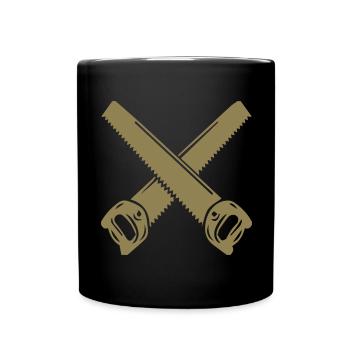 Säge Pocket Tischler Zimmerer - Tasse einfarbig - Schwarz - Vorne