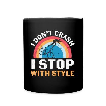 Drôle de cyclisme je ne m’écrase pas je m’arrête avec style - Mug uni - noir - Devant