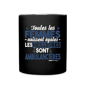 Ambulancière Ambulance Métier Urgence SAMU Cadeau - Mug uni - noir - Devant