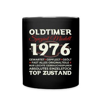 Oldtimer 1976 47. Geburtstag Geschenk Herren - Tasse einfarbig - Schwarz - Vorne