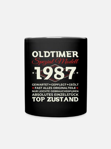 Oldtimer 1987 36. Geburtstag Geschenk Herren - Tasse einfarbig - Schwarz