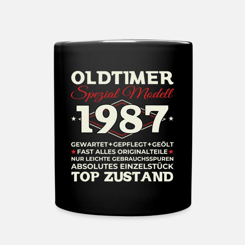 Oldtimer 1987 36. Geburtstag Geschenk Herren - Tasse einfarbig - Schwarz