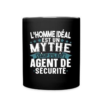 Agent de sécurité Cadeau Citations Humour Garde - Mug uni - noir - Devant