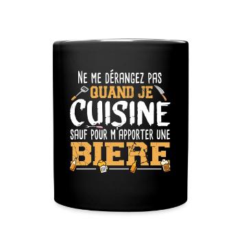 Cuisine Bière Alcool Apéro Cadeau Humour Cuisinier - Mug uni - noir - Devant