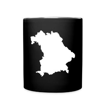 Bayern Karte - Tasse einfarbig - Schwarz - Vorne