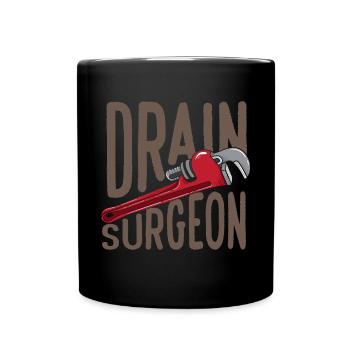 Drain Surgeon Funny Plumber - Tasse einfarbig - Schwarz - Vorne