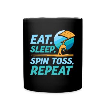 Eat Sleep Spin Toss Repeat Funny Color Guard - Full Colour Mug - black - Front