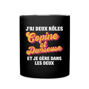 copine danseuse je gère rétro 80s humour - Mug uni - noir - Devant