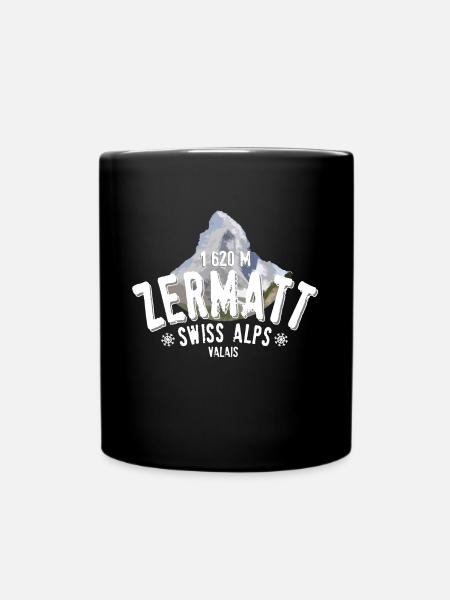 Zermatt Schweizer Alpen - Tasse einfarbig - Schwarz