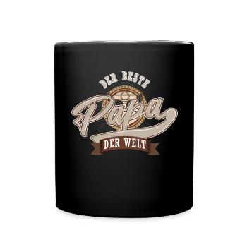 Bester Papa der Welt - Tasse einfarbig - Schwarz - Vorne