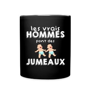 Les Vrais Hommes Font Des Jumeaux - Mug uni - noir - Devant