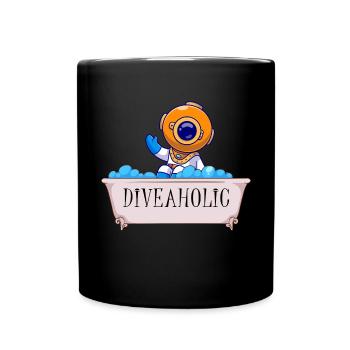 taucher tauchen tauchsport diveaholic tauchsüchtig - Tasse einfarbig - Schwarz - Vorne