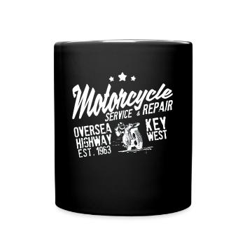 Motorcycle service repair Key West - Full Colour Mug - black - Front