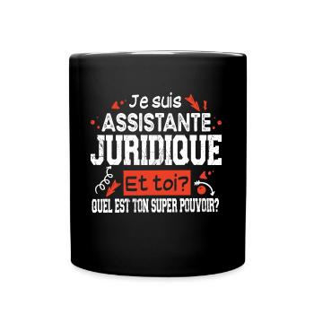 Assistante Juridique Juriste Super Pouvoir Cadeau - Mug uni - noir - Devant