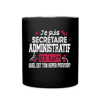 Secrétaire Administratif Super Pouvoir Cadeau - Mug uni - noir - Devant