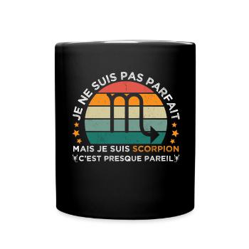 Scorpion je suis scorpion cadeau signe du zodiaque - Mug uni - noir - Devant