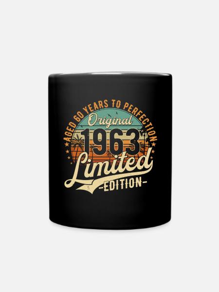 60. Geburtstag 60 Jahre Jahrgang 1963 geboren - Tasse einfarbig - Schwarz