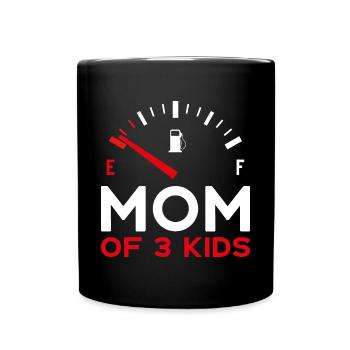 MOM OF 3 KIDS MAMA DREI KINDER - Tasse einfarbig - Schwarz - Vorne