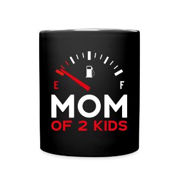 MOM OF 2 KIDS MAMA ZWEI KINDER - Tasse einfarbig - Schwarz - Vorne